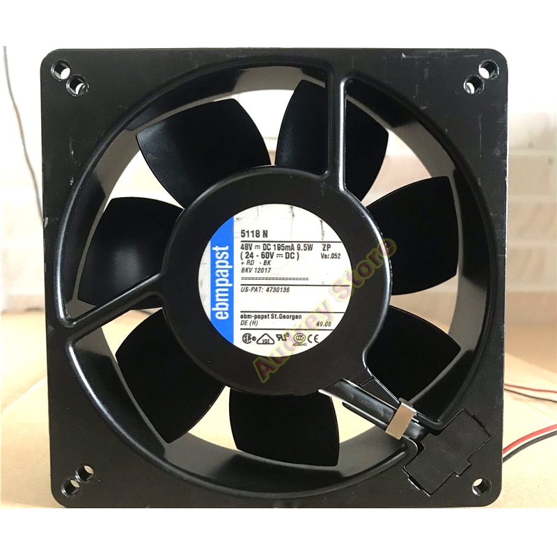 Originele Papst 5118N Typ 4118 Nxm 48V 195mA 75mA 3.5W 9.5W 2-Wire Koelventilator blower