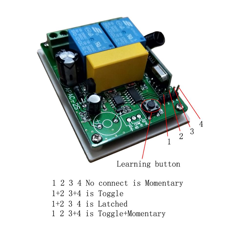 AC110-220V 2CH Wireless Remote Control Switch System Remote Receiver Module Radio Relay Transmitter Smart Switch 315/433Mhz