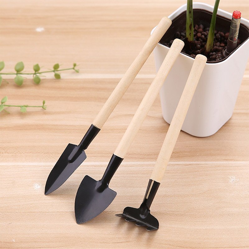 3 Stks/set Tuinieren Tool Set Balkon Home-Grown Mini Graven Past Driedelige Schop Hark Tuingereedschap combinatie