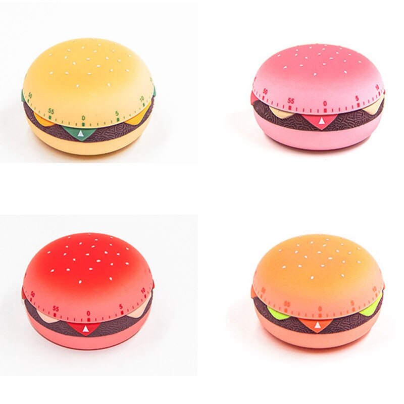Reminder Alarm Clock Cartoon Cute Burger Shape Digital Timer Kitchen Cooking Countdown Multifunctional
