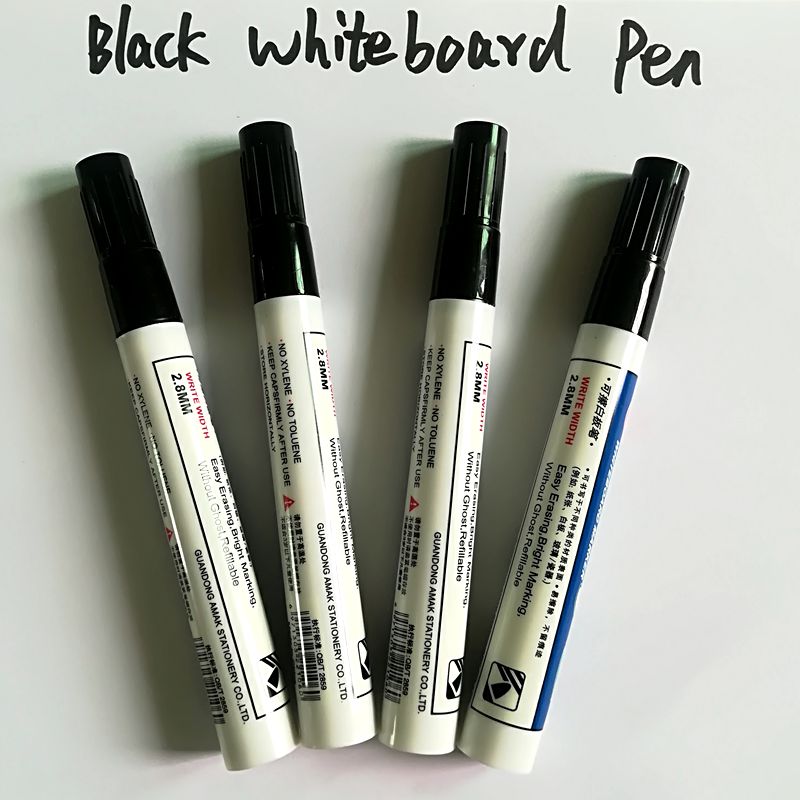 4 Stuks Rode Kleur Grote Capaciteit Uitwisbare Whiteboard Marker Pen Milieuvriendelijk White Board Marker Pennen Kantoor Schoolbenodigdheden: Black