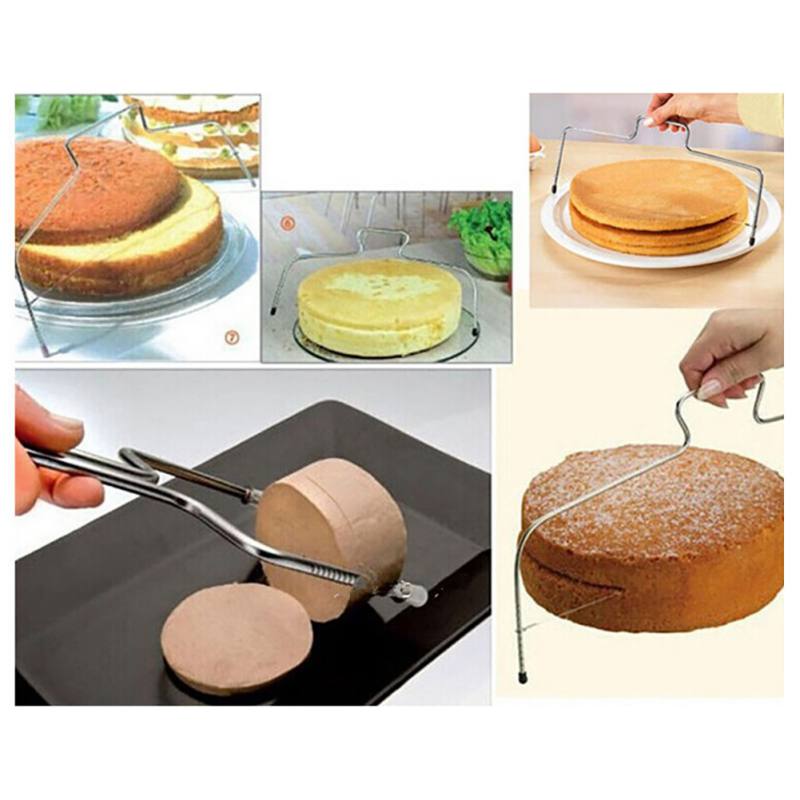 Sponge Cake Adjustable Layer Slicer Cutting Levelling Wire Adjustable Cake Slicer Dual-Layers Cake Cutter Baking Accessory