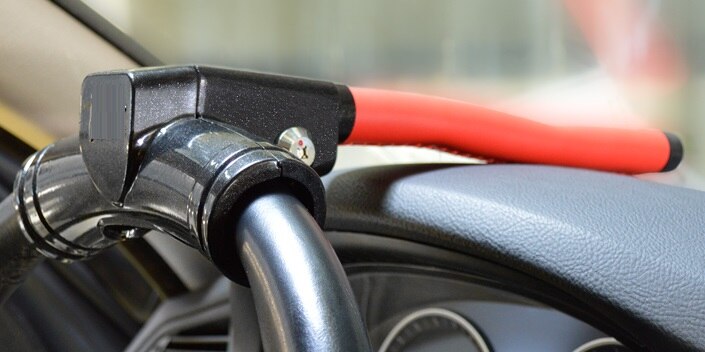 T shaped type Car steering wheel lock auto anti theft lock: 2001A30 red