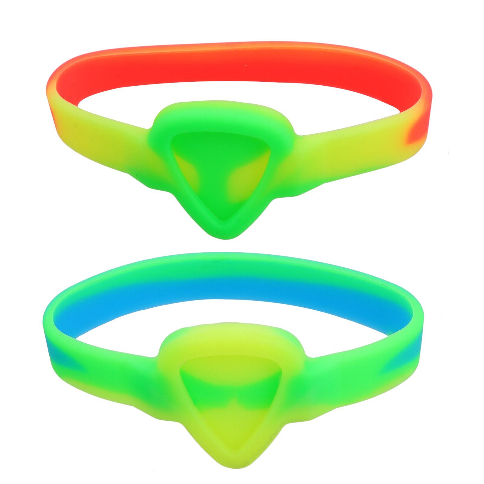 2pcs Guitar Pick Holder Wristband Silicone Plectrum Bangle Guitar Accessories: Green