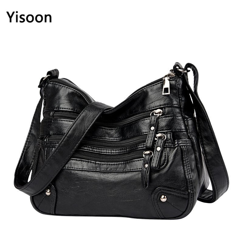 Spring Women Soft Leather Shoulder Bags Casual Crossbody Handbags For Female Women Messenger Bag