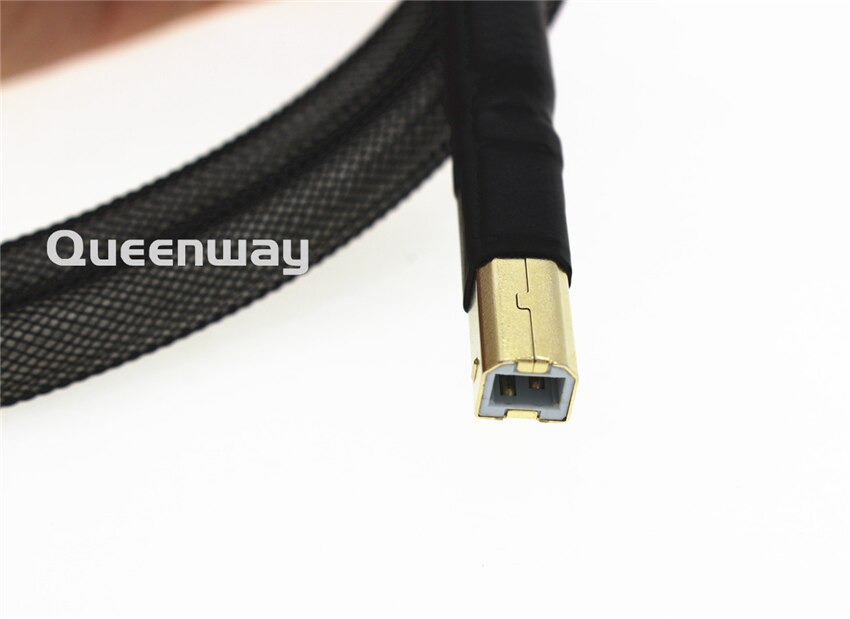 HiFi USB Cable type B to MICO OTG DAC Decoder Printer Data cable Silverplated 4N OFC Signal OTG Cable Golden plated USB 2.0 1m