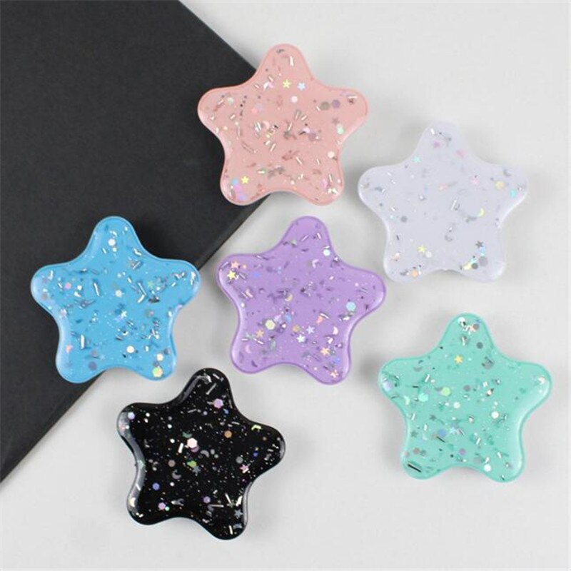 Star Glitter Expanding Stand Grip Mount Phone Socket Fold Mobile Smartphones Pocket Desktop Bracket Phone Stand Holder