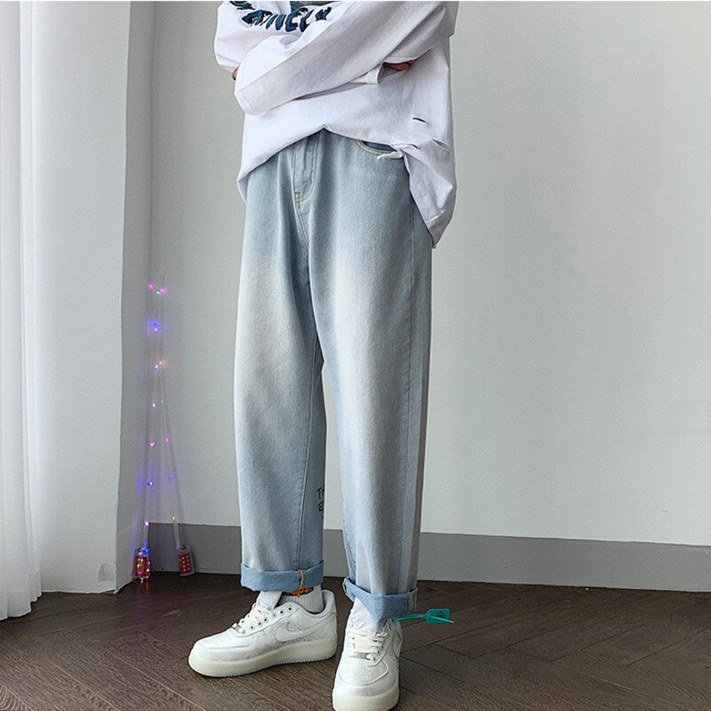 ZAZOMDE Jeans Men Hip Hop Style Denim Pants Graffiti Letter Print Men Jeans Patch Baggy Casual Trouser Hipster Jeans Streetwear