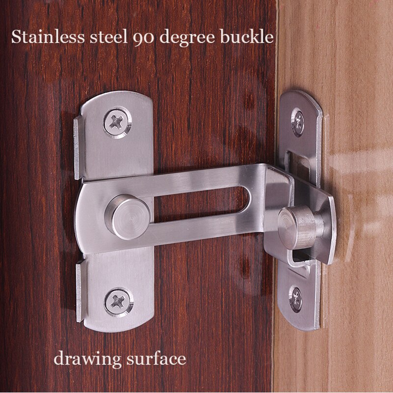 90 Degree Hasp Latches Stainless Steel Sliding Door Chain Locks Security Tools Hardware For Barn Sliding Door