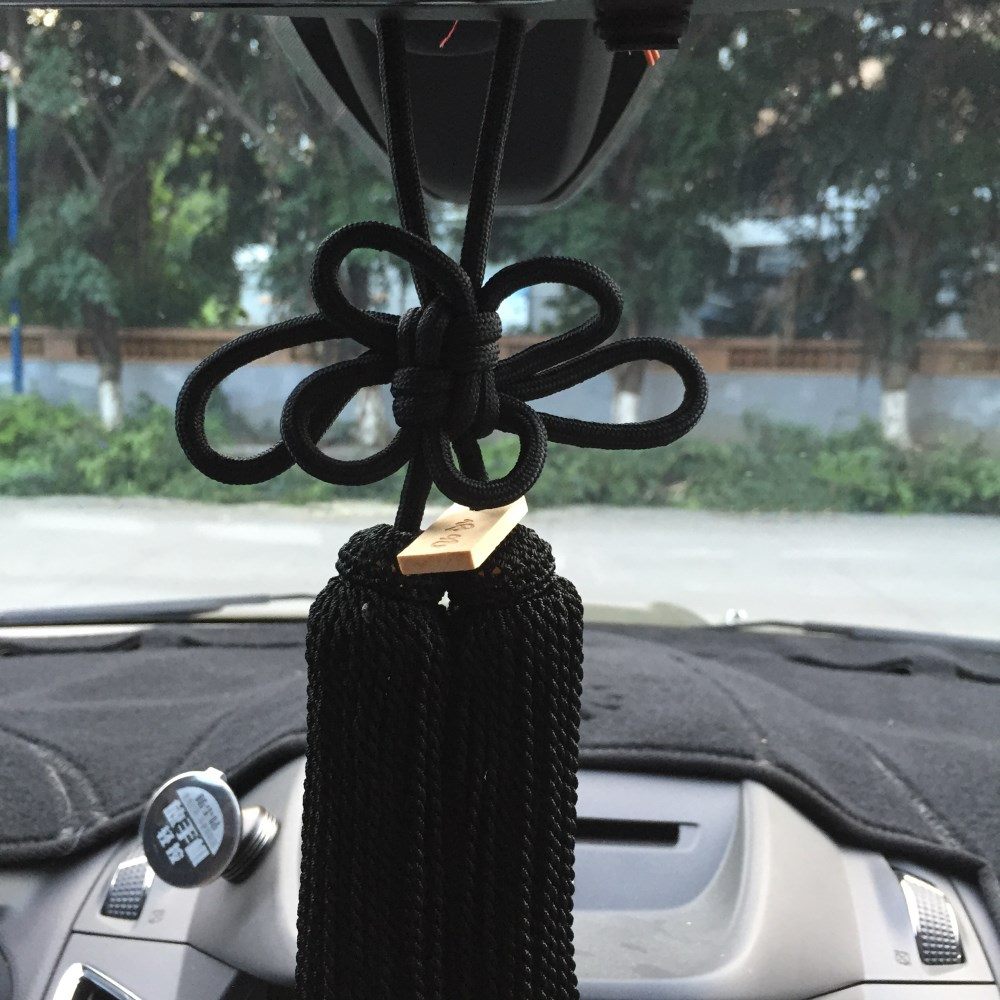 1 pièces JP jonction produire blanc Fusa Kiku noeud plus de couleurs pour voiture Auto rétroviseur fixation: Black