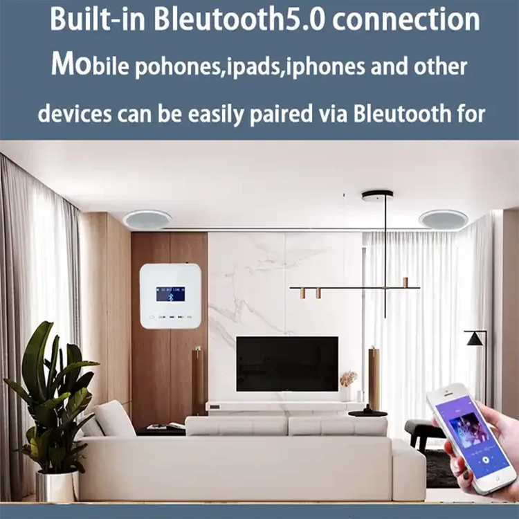 86 Bluetooth Mini tło domu System muzyczny jest kompatybilny ze szklaną klawisz dotykowy wzmacniacza ściennego i obsługuje FM USB TF
