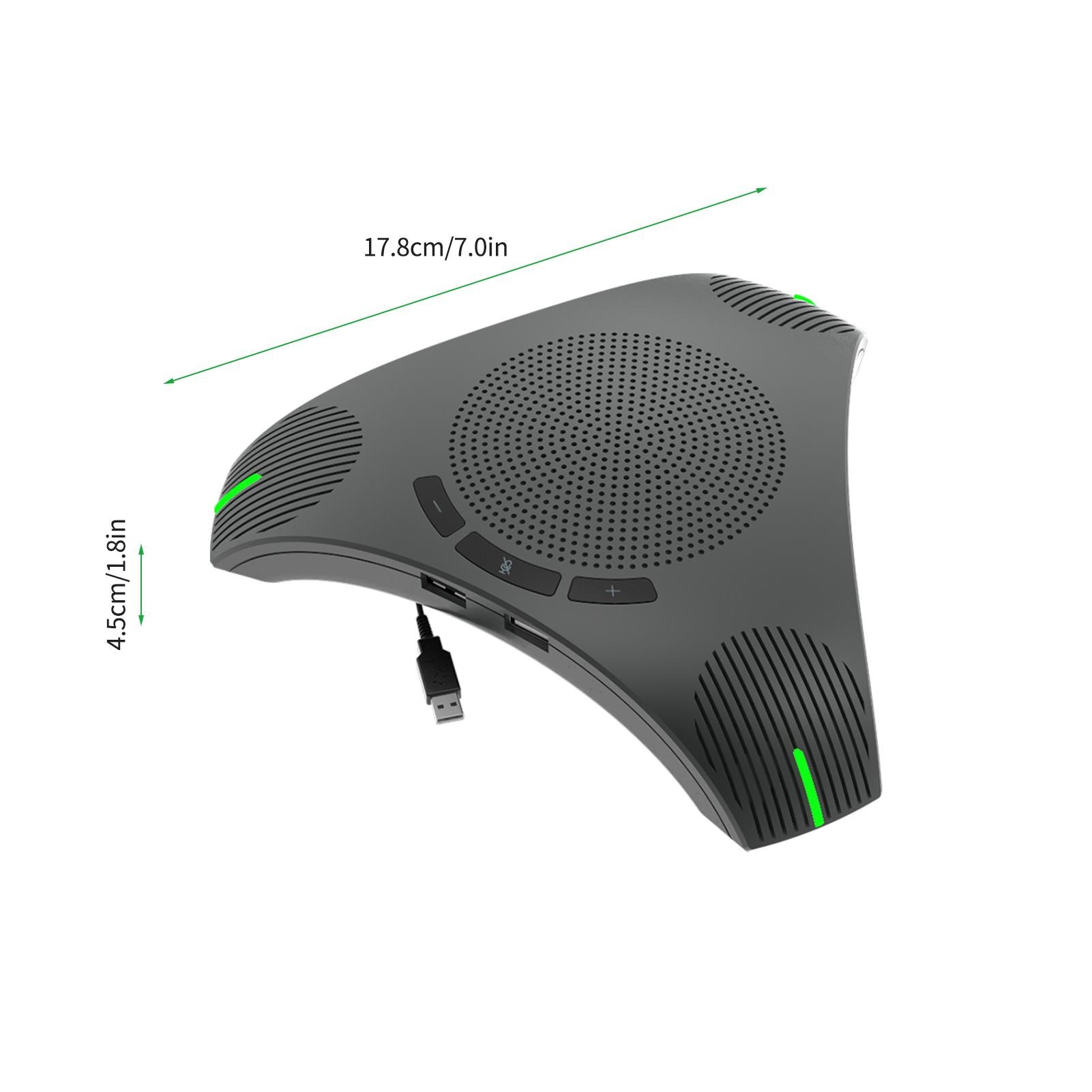 Micrófono de conferencia con altavoz USB, micrófono omnidireccional para ordenador 360 ° Pastilla de voz con tecla de silencio para Skype/videoconferencia