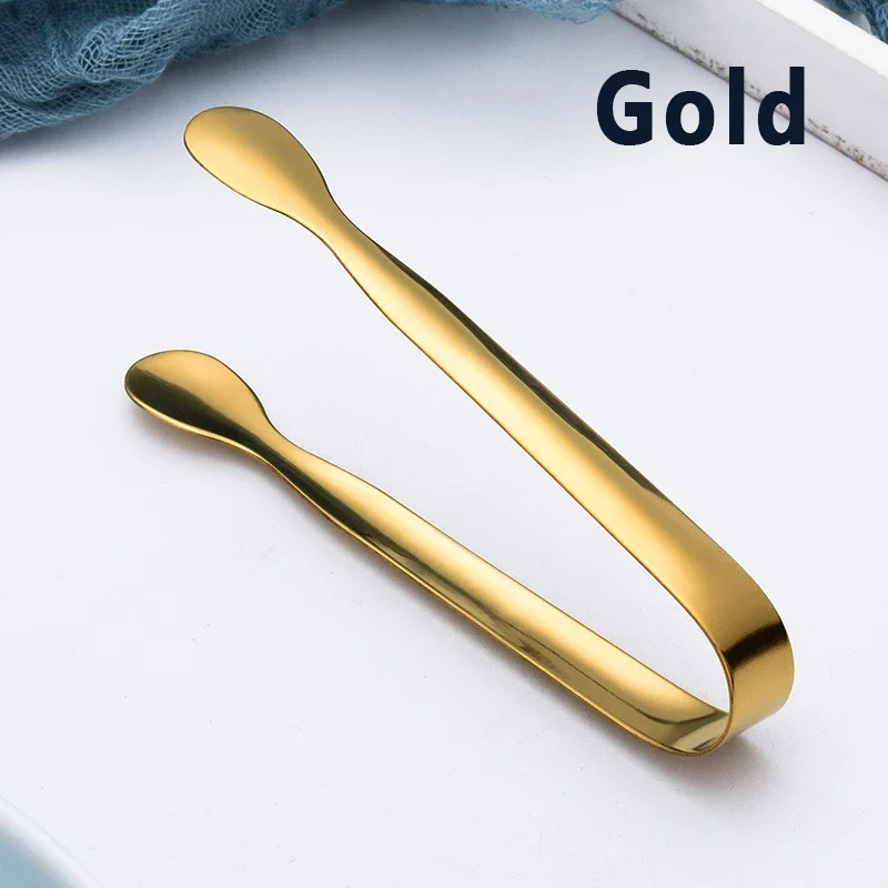 Pinza de hielo de acero inoxidable para pan, comida, Clip para barbacoa, abrazadera para hielo, barra de herramientas, accesorios de cocina, 10,8 cm: Oro