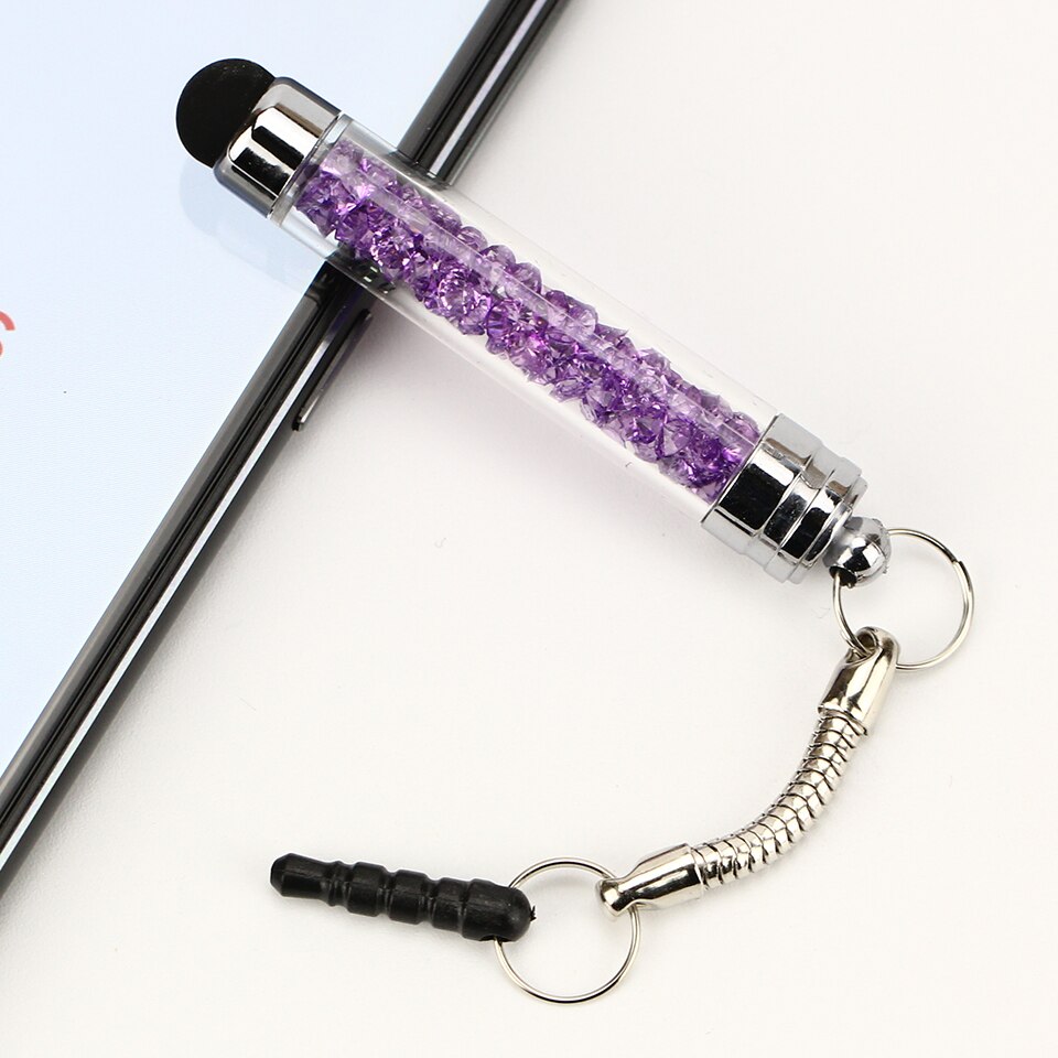 10x Colorful Crystal Stylus Pencil For iPad iPhone 5S 6 6S 7 X + 3.5mm Dust Plug Style Bling Clear Touch Mobile Phone Screen Pen