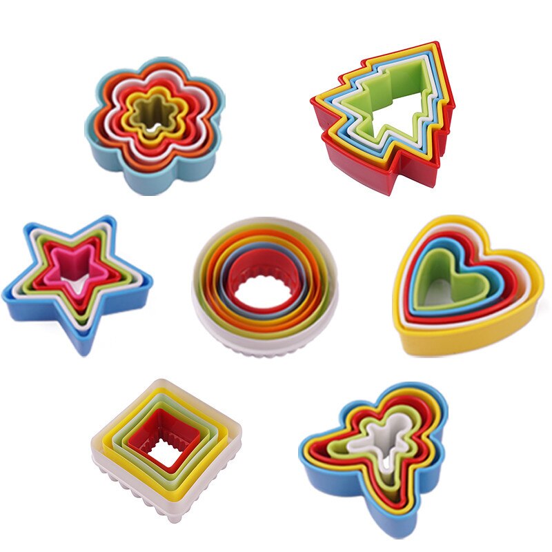 1 set hartvormige Cookie Cutter Cakevorm Biscuit Fondant DIY Cake Keuken Koken Gereedschap 5 size samen