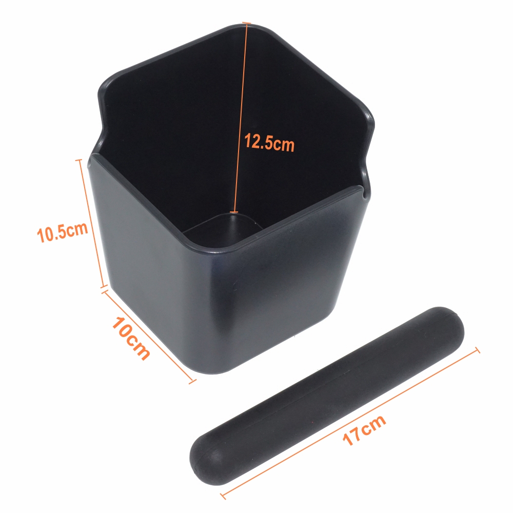ABS Coffee Grind Knock Box Espresso Knock Box Espresso Grounds Container for Barista + Non-slip Base