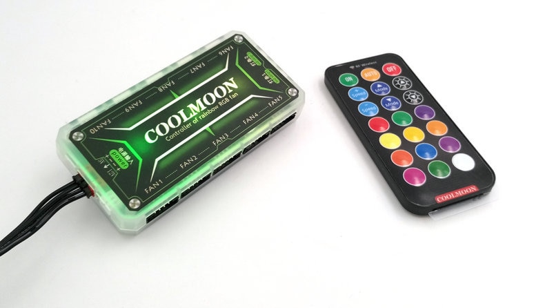 RGB fan controller, luminous color-changing fan hub, remote controller 10 fans