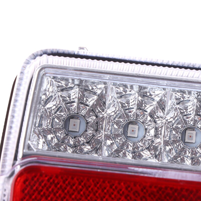 1pc Red + White LED Submersible Trailer Tail Lights Boat Marker Truck 16LED Trailer Taillights