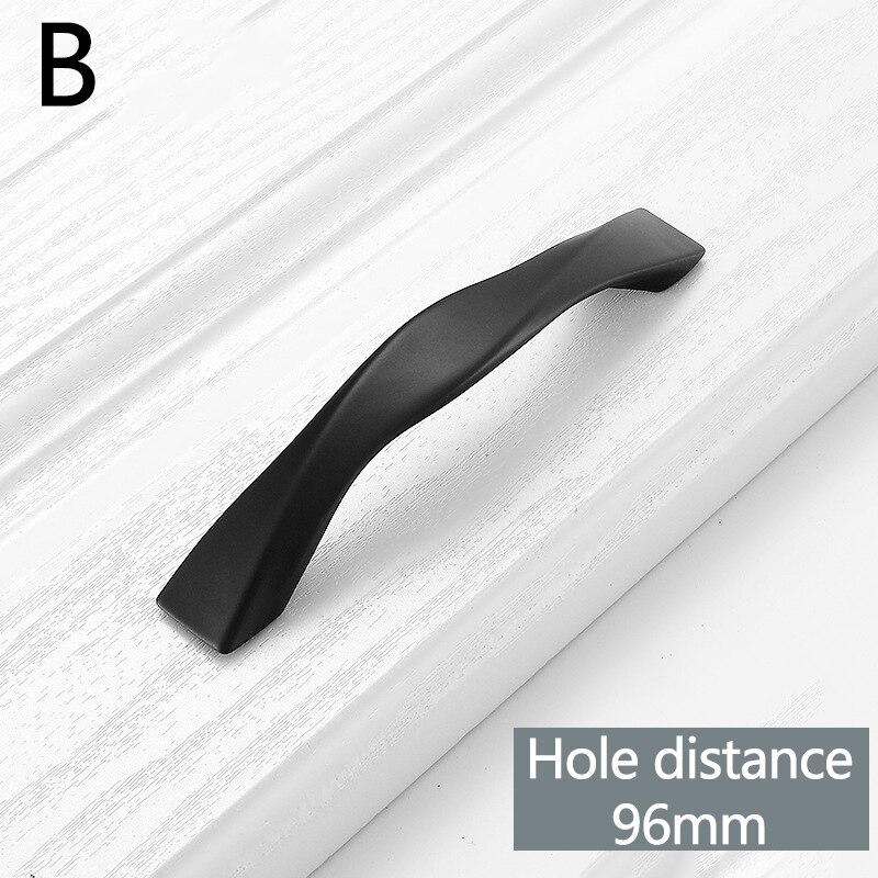 Zwarte Kast Handvatten Kast Deurknop Pulls Voor Thuis Keuken Meubels Kast Lade Hardware Accessoires: B