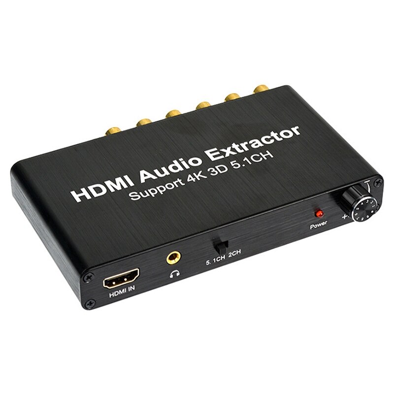 5.1ch hdmi-o-extractor decoderen coaxiaal naar rca  ac3/ dst  to 5.1 versterker analoge converter ondersteunt 4k 3d voor dvd-us-stekker