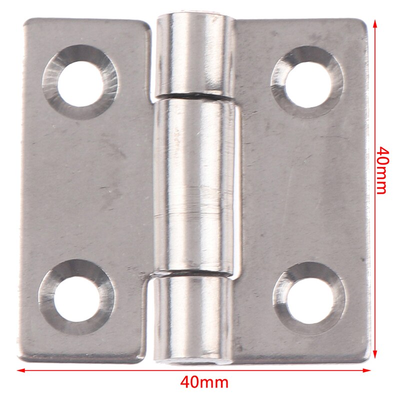 1PC Stainless Steel Flat Hinge 40*40*2mm Cabinet Doors Windows Hinge Wooden Box Mini Hinge