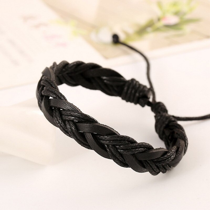 Gute Preis! Frauen Männer Armbänder Reine Hand Weben Leder Armband Einstellbar Armband Männer Schmuck: B017151