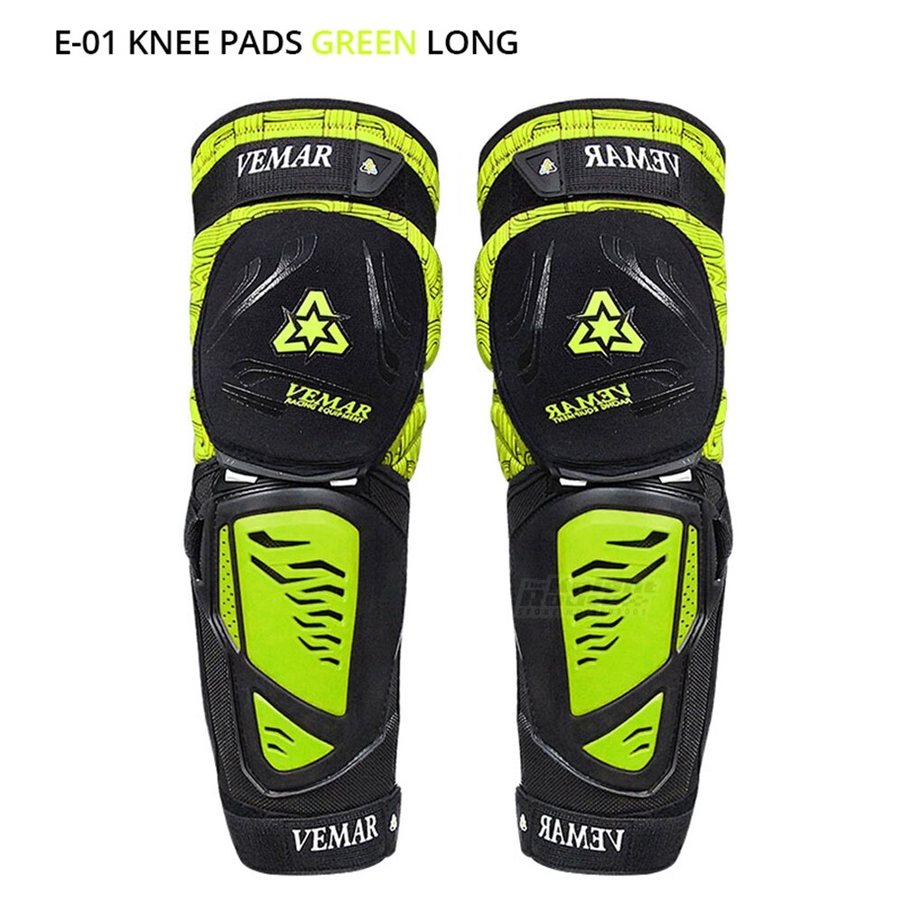 Rodilleras rojas para motocicleta, equipo de protección para las cuatro estaciones, para Motocross: E-01 Green