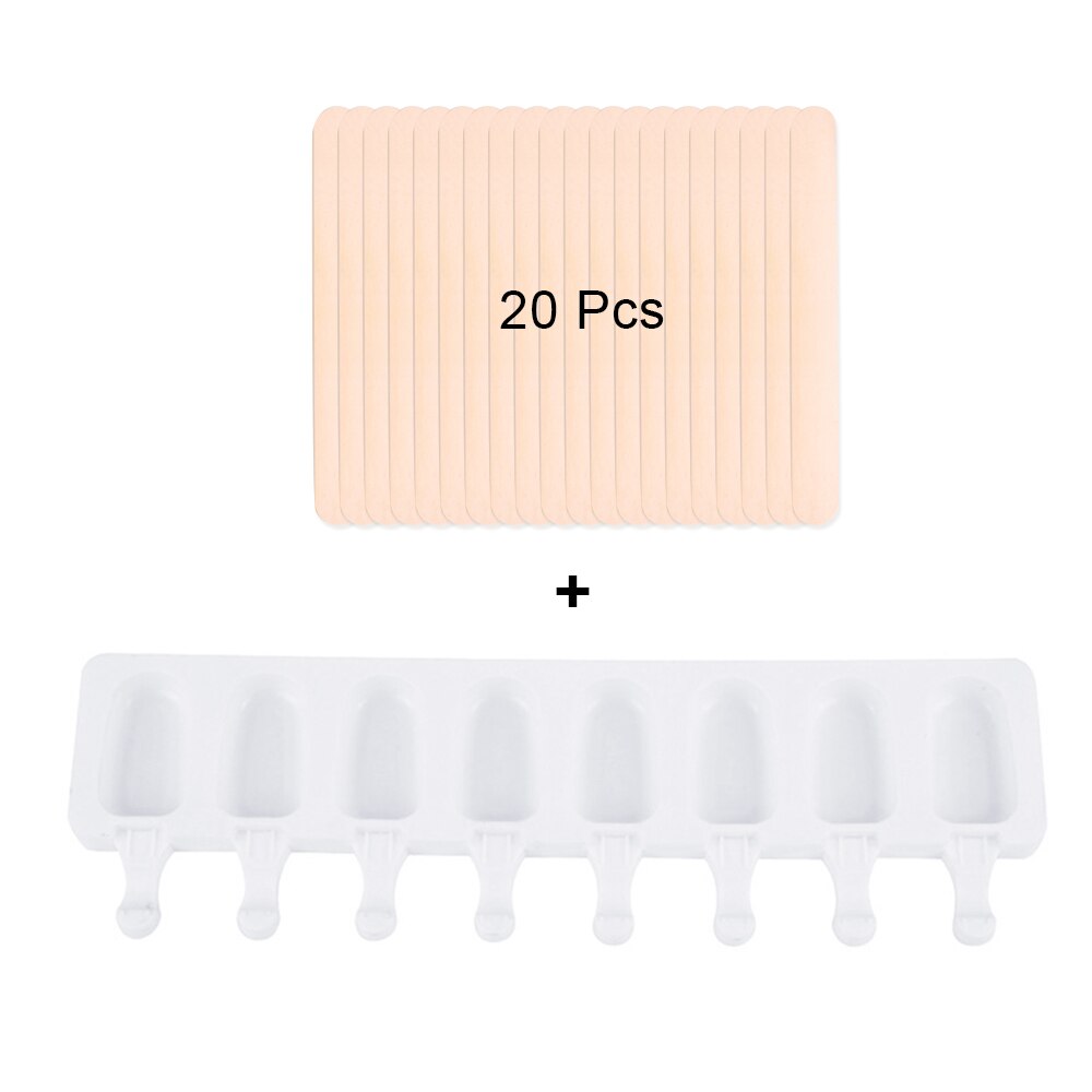 4 Cell Silicone Ice Cream Mould Diy Mold Ice Cube Tray Barrel Dessert Ice Cream Mold With Popsicle Sticks and Bags: 42x123x2cm