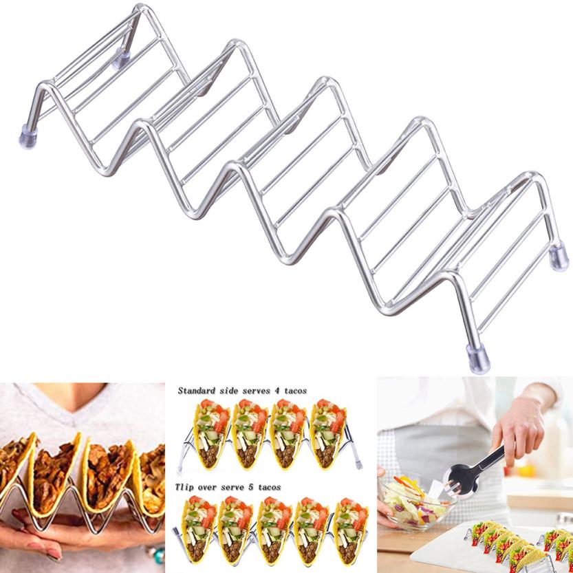 Support de tacos forme de vague en acier inoxydable support de tacos présentoirs cuisine support de nourriture coquille support de tacos directe 18jun25