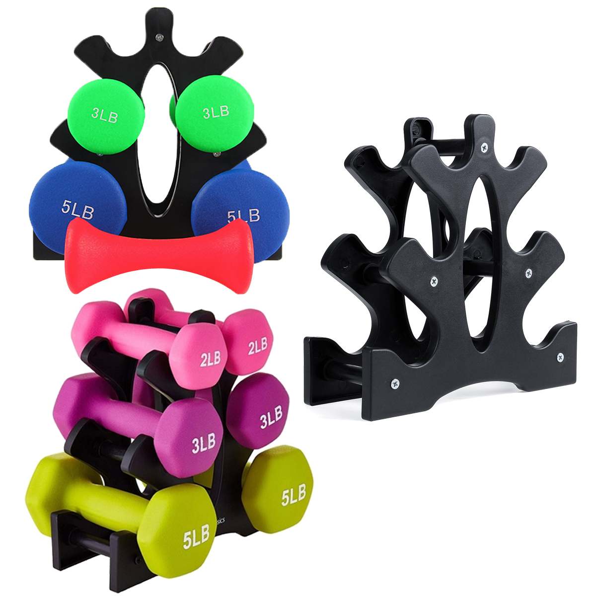 Dumbbells Rack Bracket Holder For Household For Fitness Home PVC Small Women Men Body Building Exercise Equipment 3 Layers