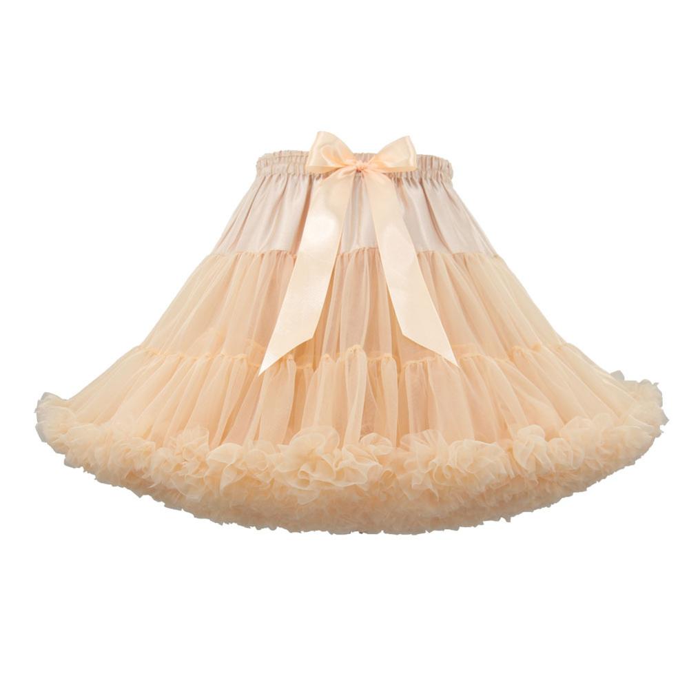 Hongfuyu rokken dames pluizige tutu petticoat onderrok volwassen sexy minirok hoge empire ballet rok jupon bruiloft accessoires: Champagne