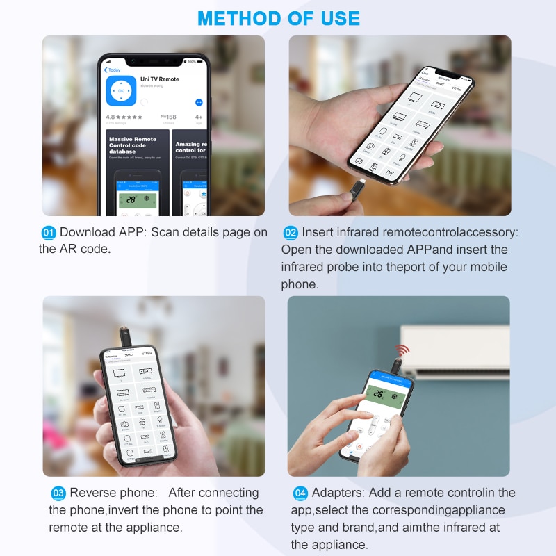 Coolreall Micro USB Interface Universal Mobile Phone Wireless Remote Control Infrared Remote Controller For Android TV STB Box