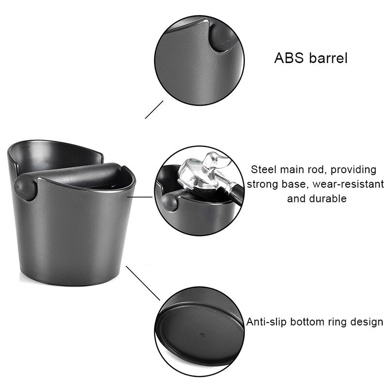 Papelera antideslizante con barra desmontable para Barista, contenedor de basura absorbente de golpes para Espresso, moler café,
