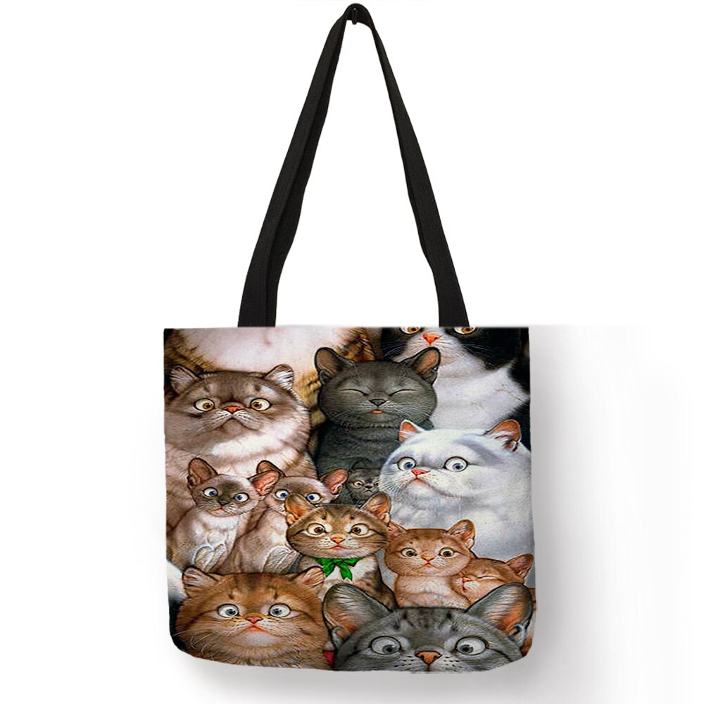 Lustige 3D Siamese Katze Menge Drucken Handtasche Für Frauen Dame lässig Büro Schulter Tasche Große Kapazität Tote Taschen Für Einkaufen: 003