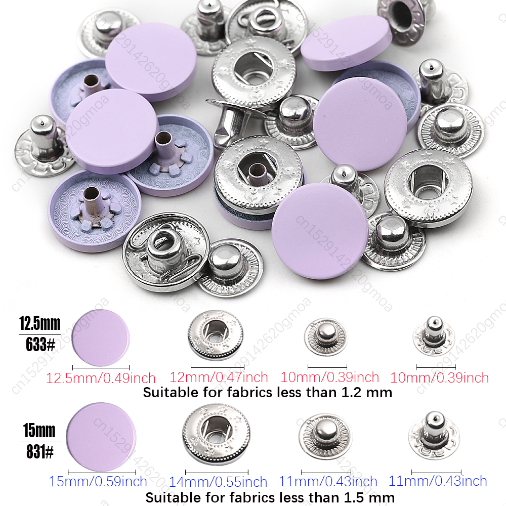 Juego de sujetadores a presión de cuero, botones redondos de Metal de 12,5/15mm, sin costura, botón de Color para ropa, chaquetas, ropa vaquera, 20 juegos, novedad: 4 # / Transparente
