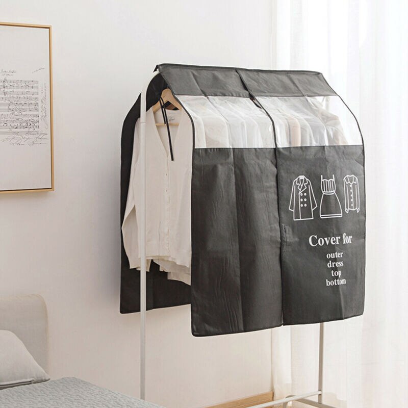 Sac anti-poussière housse en tissu, pratique pour la maison, garde-robe, rangement pour vêtements suspendus