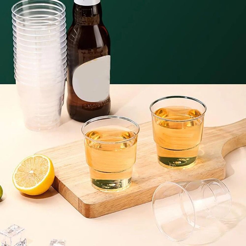 Taza de agua desechable duradera de 200ML, taza de aviación transparente de plástico de alimentaria, taza de vino gruesa resistente al calor para pícnic al aire libre