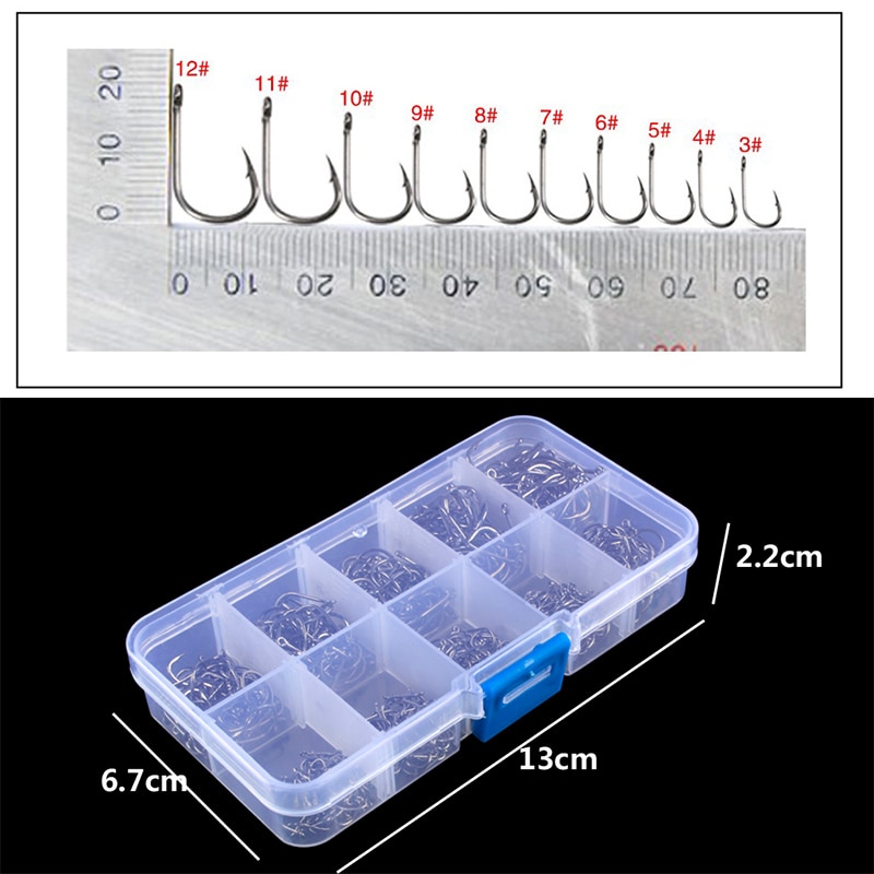 100-600pcs Carbon Steel Barbed Fish Hooks 3#-12# Fishing Hooks Jig With Hole Carp Fly Fishing Hook Tackle Set Fishhooks Pesca