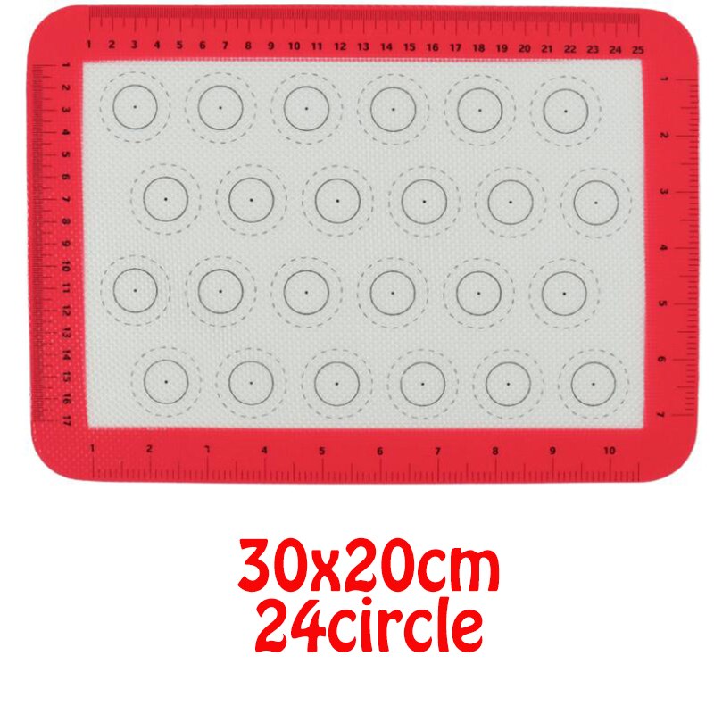 Macaron Silicone Baking Mat Pad Carpet 40x30/60x40 Non-stick Oven Cooking Dough Rolling Mat Tool Bakeware Pastry Accessories: 30x20cm 24circle