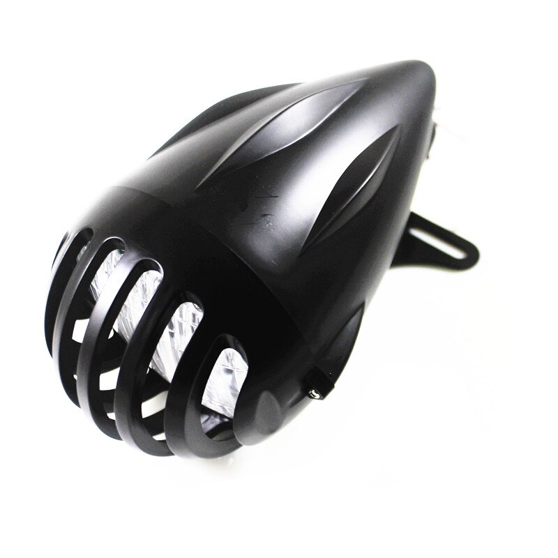12v Motorcycle Bullet Head Light Headlight Lamp w/Bracket Mount For Harley Dyna Electra Glide Softail Cruiser Offroad: black
