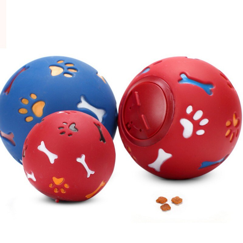Hondenvoer bal speelgoed hond lekkage puzzelbal veilige interactie voor honden melkgeur rubber bijtbestendig rood blauw speelgoed