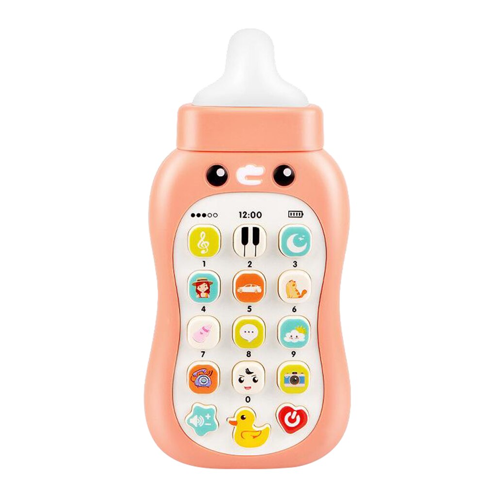 Mobile Phone Toys Children Toddle Baby Kids Play Cell Phone Music Learning: Pink