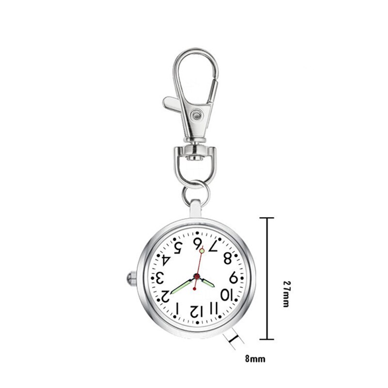 Mens Vrouwen Lichtmetalen Metal Verpleegster Arts Pocket Horloges Mode Dames Ziekenhuis Medische Quartz Lichtgevende Sleutelhanger Horloge
