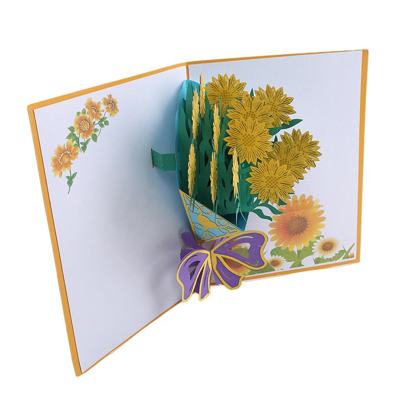 3D Pop Up Kaart Met Envelop Chrysant Kaart Sticker Papier Uitnodiging Postcard