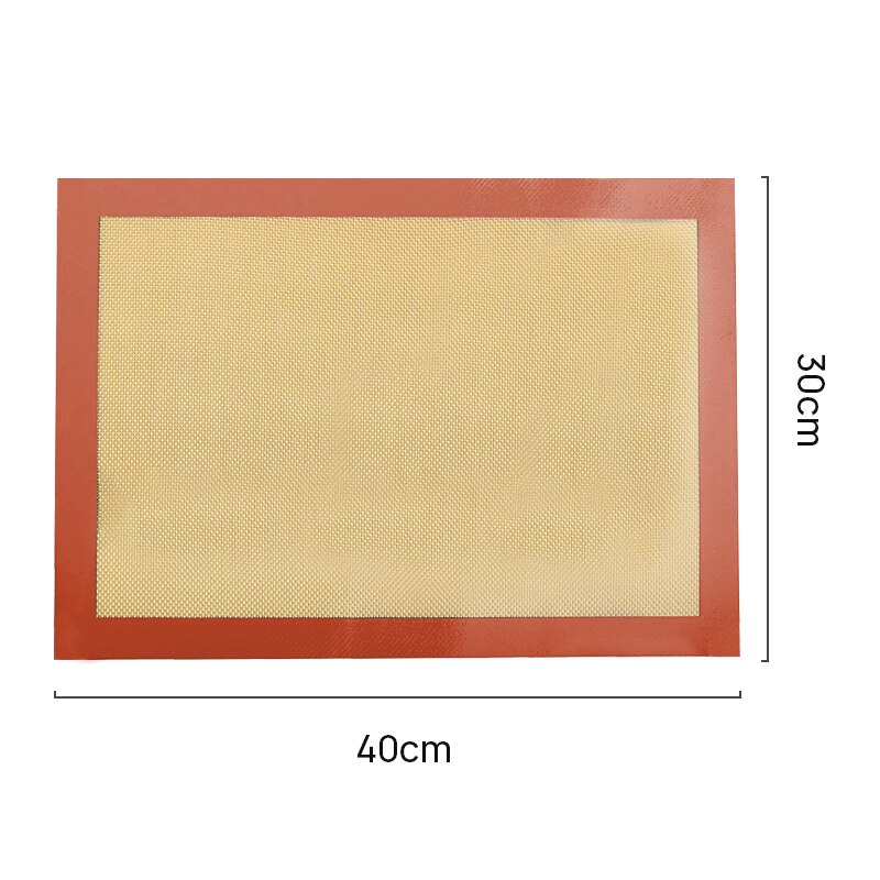 Herbruikbare Siliconen Bakken Mat Vel Voor Oven Hittebestendige Macaron/Gebak/Cookie Making Pad Vel Anti-aanbak Rolling Deeg matten: 40 x 30CM-red