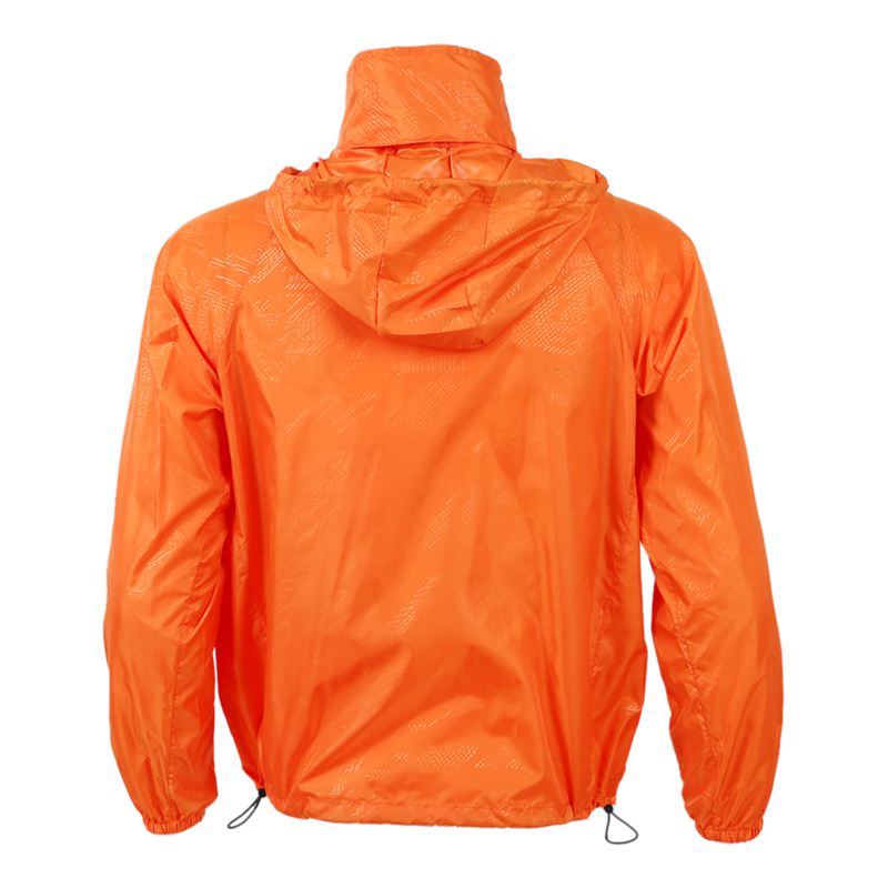 Outdoor Unisex Radfahren Laufen Wasserdicht Winddicht Jacke Regen Mantel-Orange,L