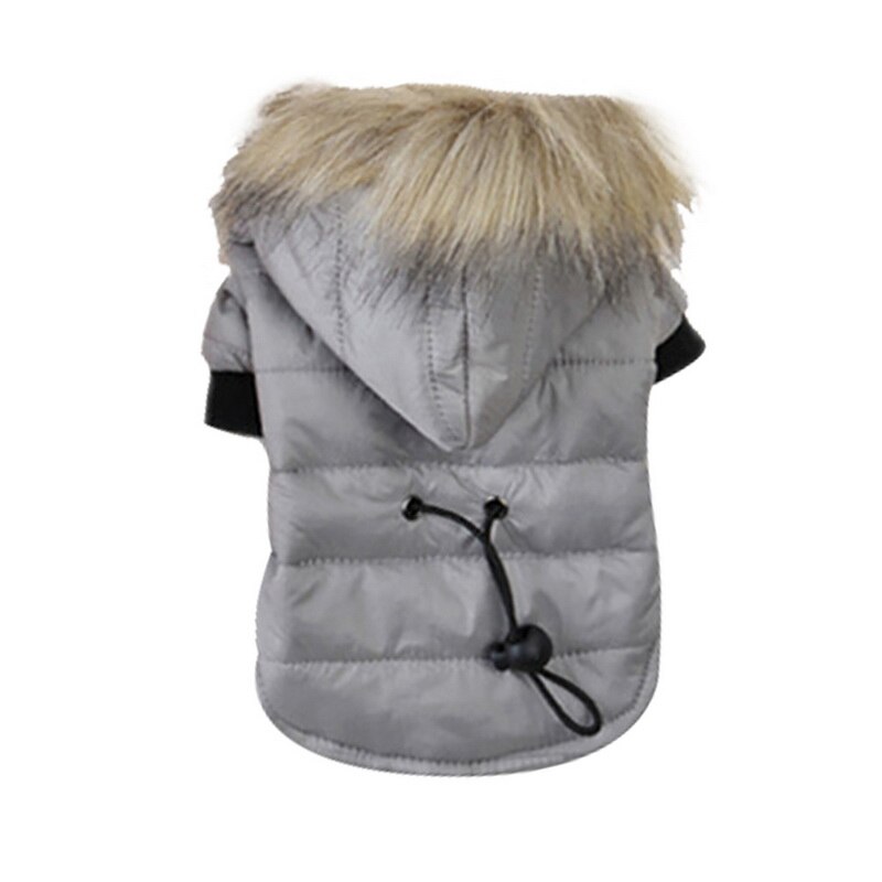 Winter Warm Kleine Kleren Huisdier Jas Voor Chihuahua Soft Fur Hood Puppy Jas Kleding Voor Chihuahua Kleine Grote Honden: grey / XL