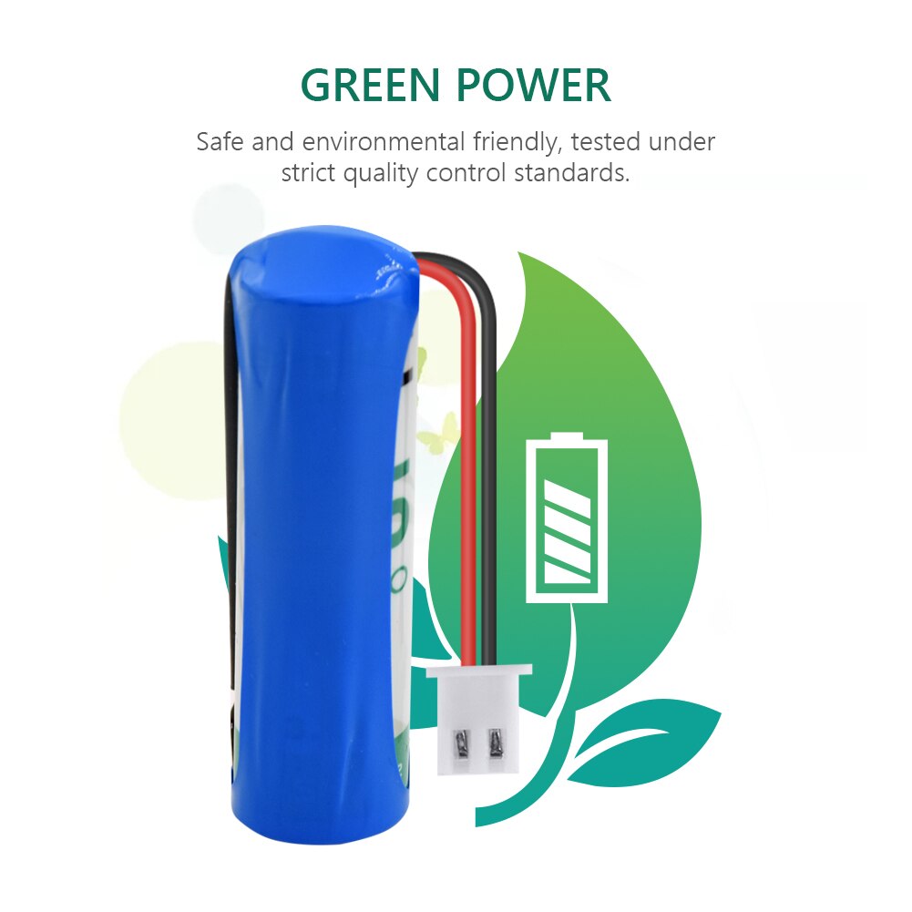 1 st 3.6v 14500 2000 mah li-socl 2 14500 batterier med anslutningskontakt för mac-datorer plc elmätare gas vattenmätare