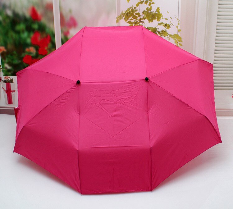 Palon kvinde/kvinde par mor og børn paraply 3 folde ikke-automatisk paraply: Lyserød
