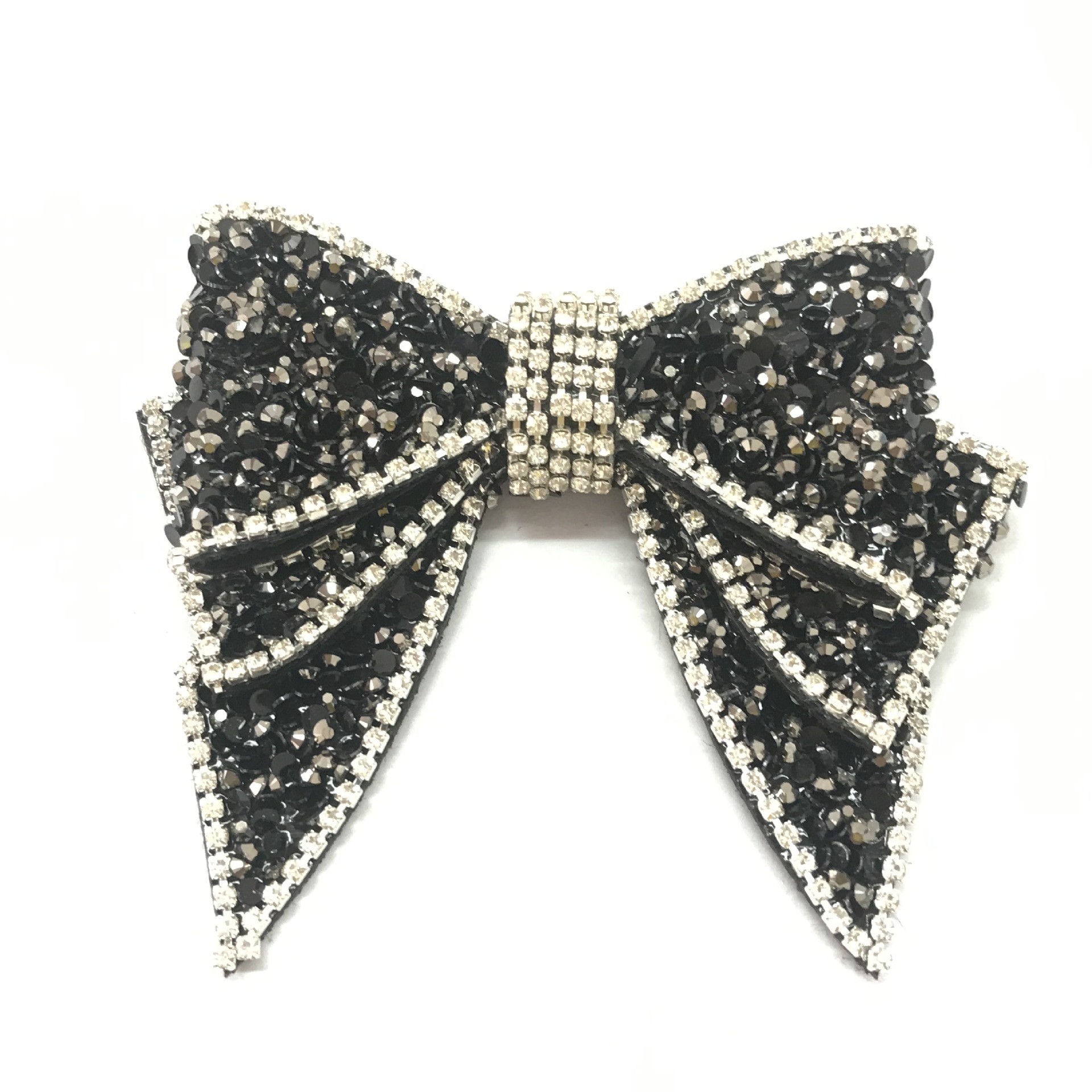 Zapatos y zapatos de mujer con lazo negro y diamantes de imitación, joyería de flores diy, accesorios de ropa, accesorios de joyería hechos a mano, decoración: 1
